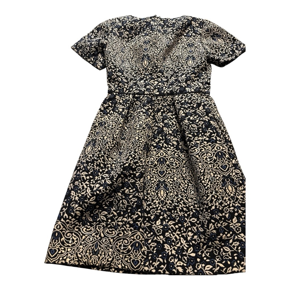 H&M Black and White Puff Sleeve A-Line Mini Dress